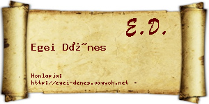 Egei Dénes névjegykártya