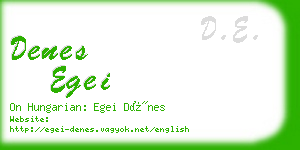 denes egei business card